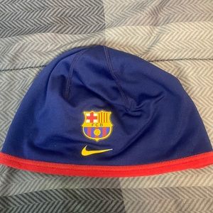 Barcelona Nike dry fit beanie reversible has two colors, red and blue
